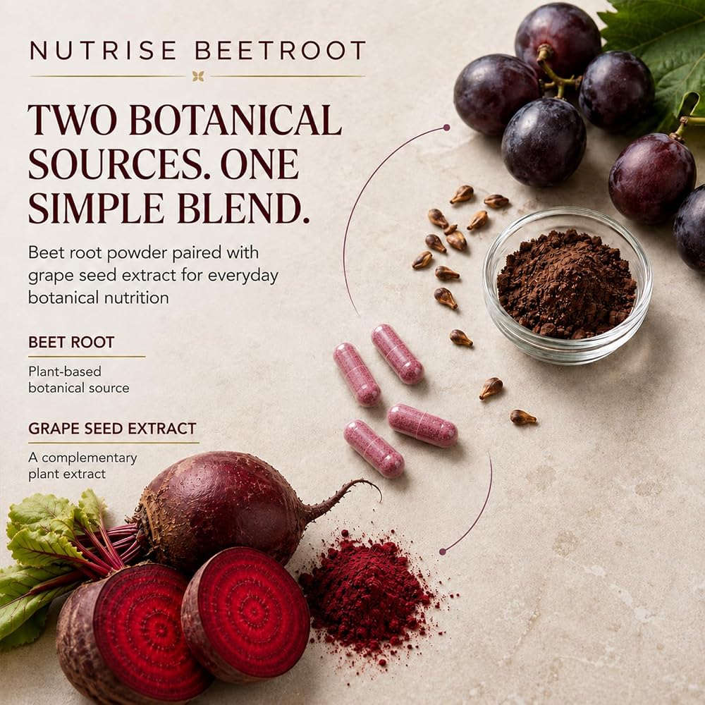 Nutrise Beetroot Capsules with Grape Seed Extract - 60 Capsules - image 5
