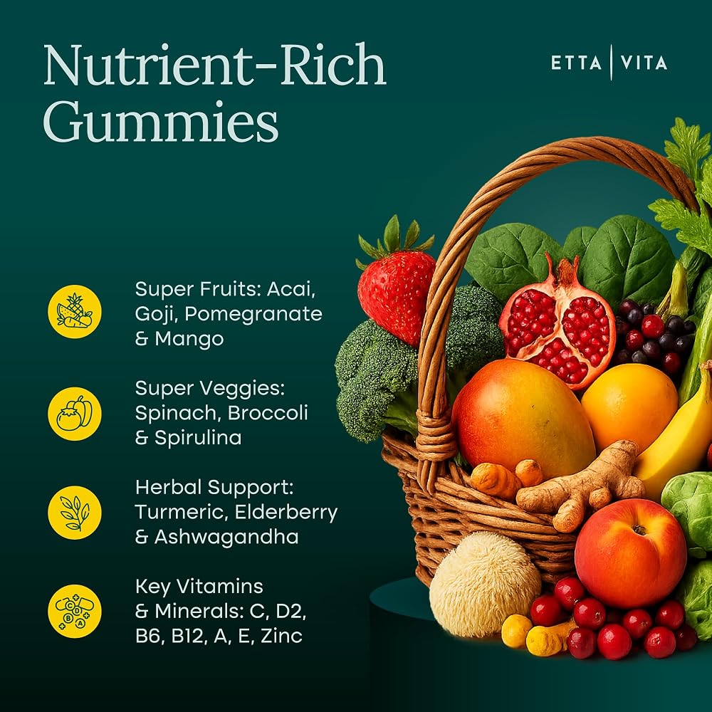 Etta Vita Fruits and Veggies Gummies with 9 Superfruits & 30 Veggies - image 6