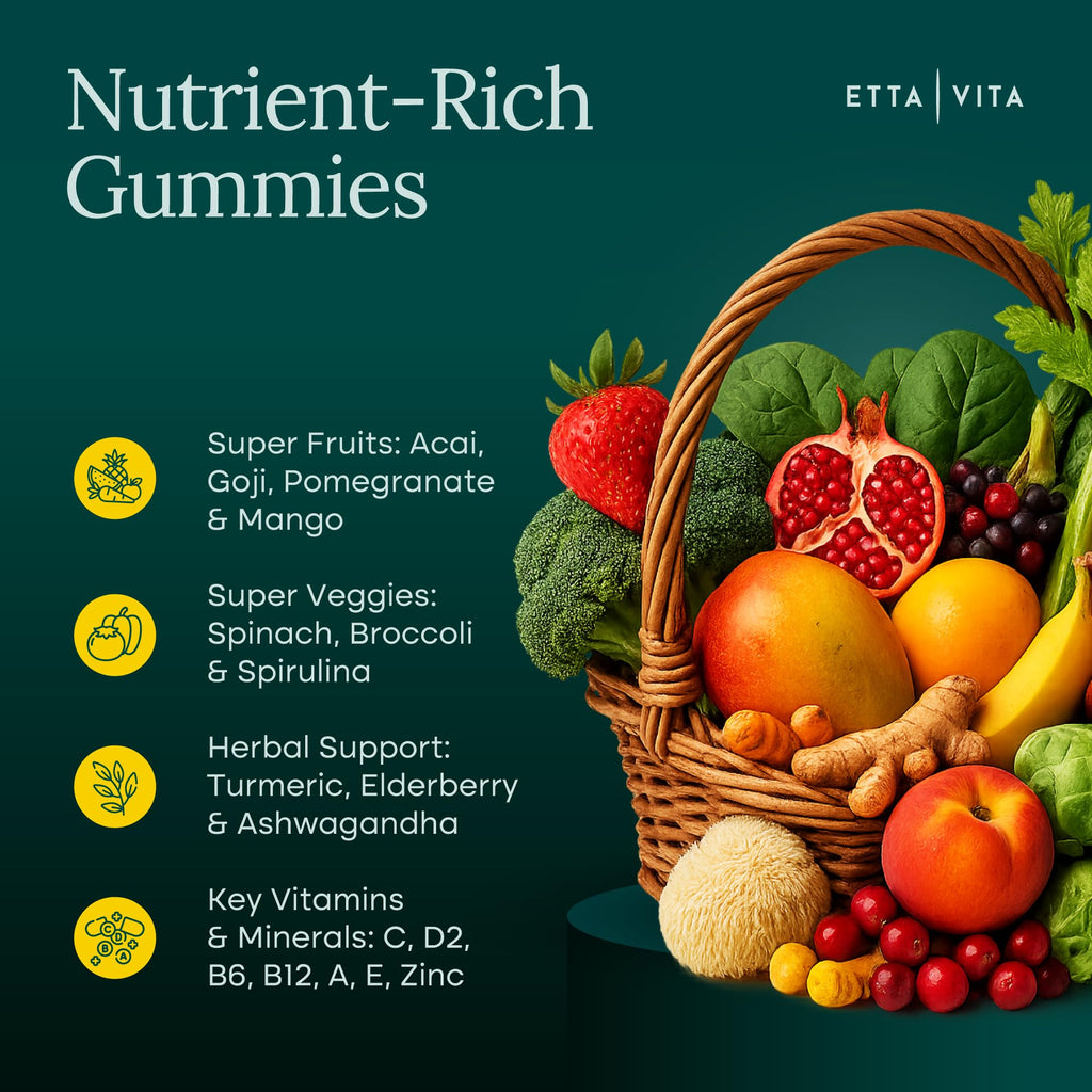 Etta Vita Fruits and Veggies Gummies with 9 Superfruits & 30 Veggies - image 6