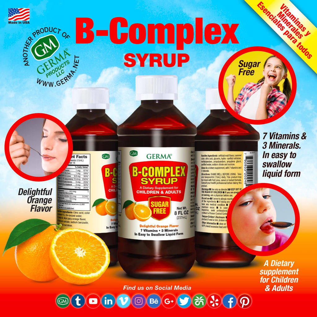 Germa B-Complex Syrup Vitamin B Supplement - 8 oz - image 8