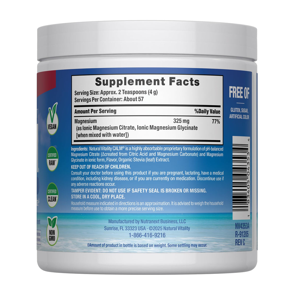 Natural Vitality Calm Magnesium Powder Cherry - 8 oz - image 2