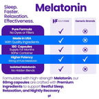 Healthfare Melatonin 60mg High-Strength Sleep Support - 180 Vegetarian Capsules - image 5