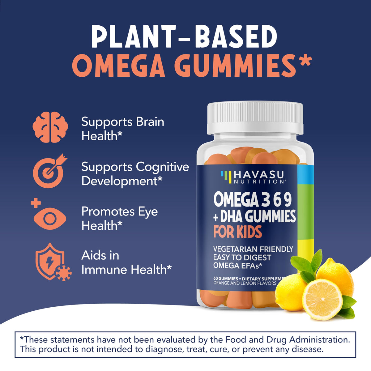 Havasu Nutrition Omega 3-6-9 + DHA Gummies for Kids - 60 Count - image 3