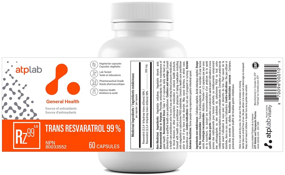 ATP LAB Trans Resveratrol 60 Capsules - Antioxidant Support - image 8