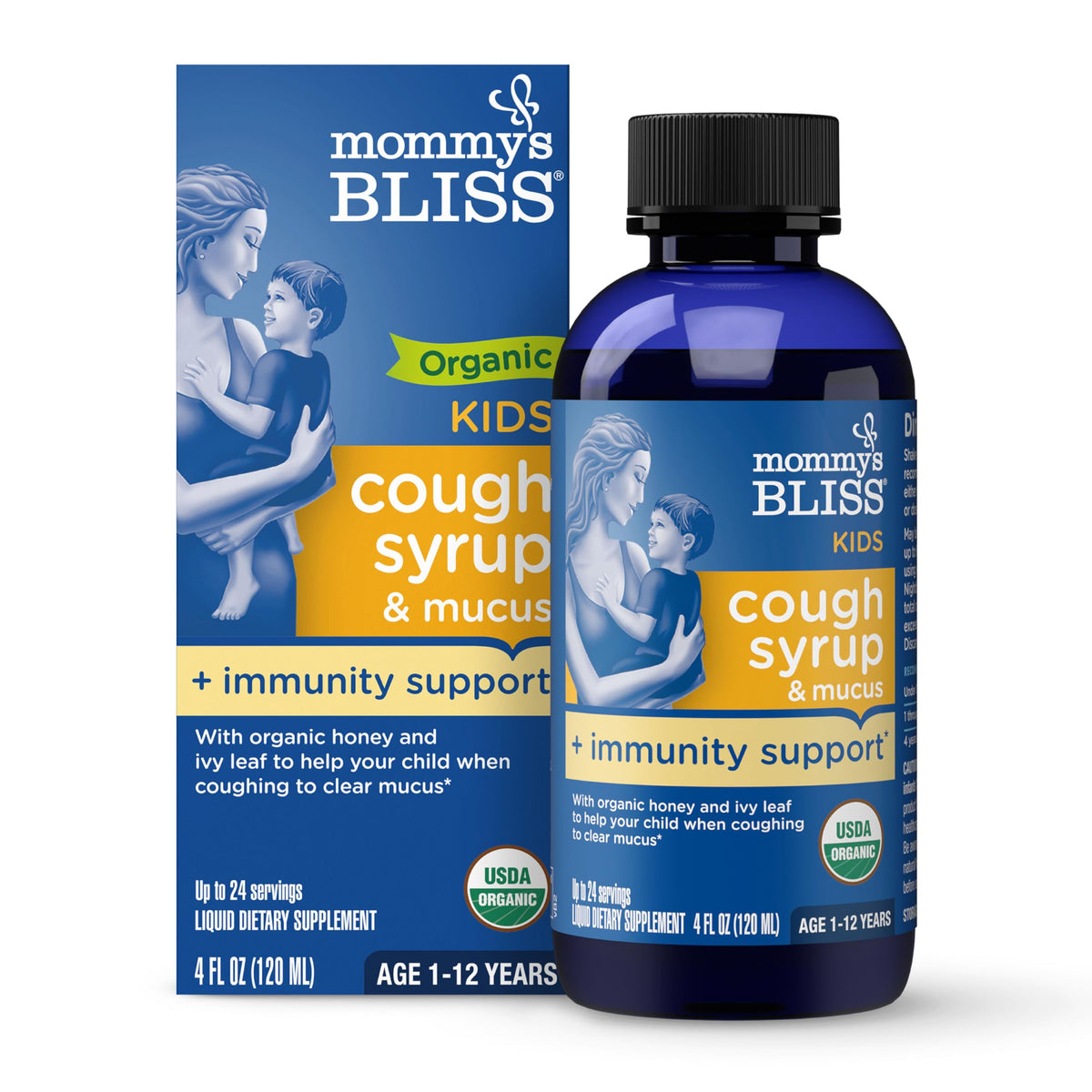 Mommy's Bliss Organic Kids Cough Syrup & Mucus - 4 Fl Oz