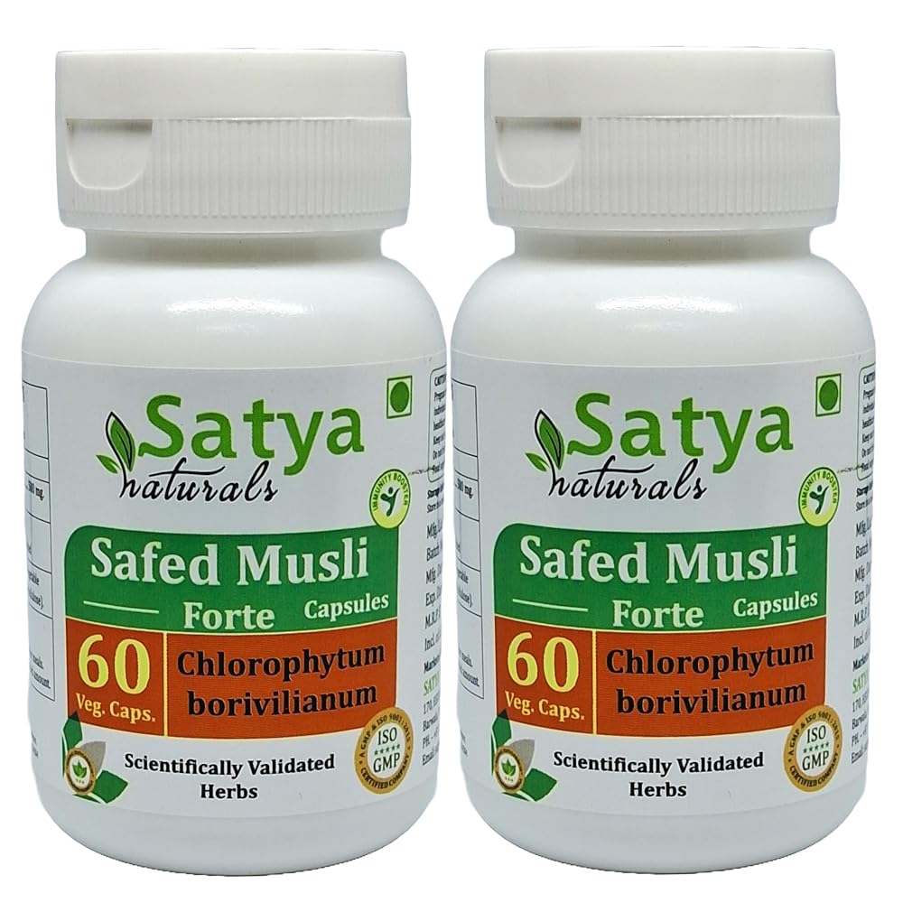 Satya Naturals Safed Musli Forte Capsules 500 mg. 60 Veg. Capsule