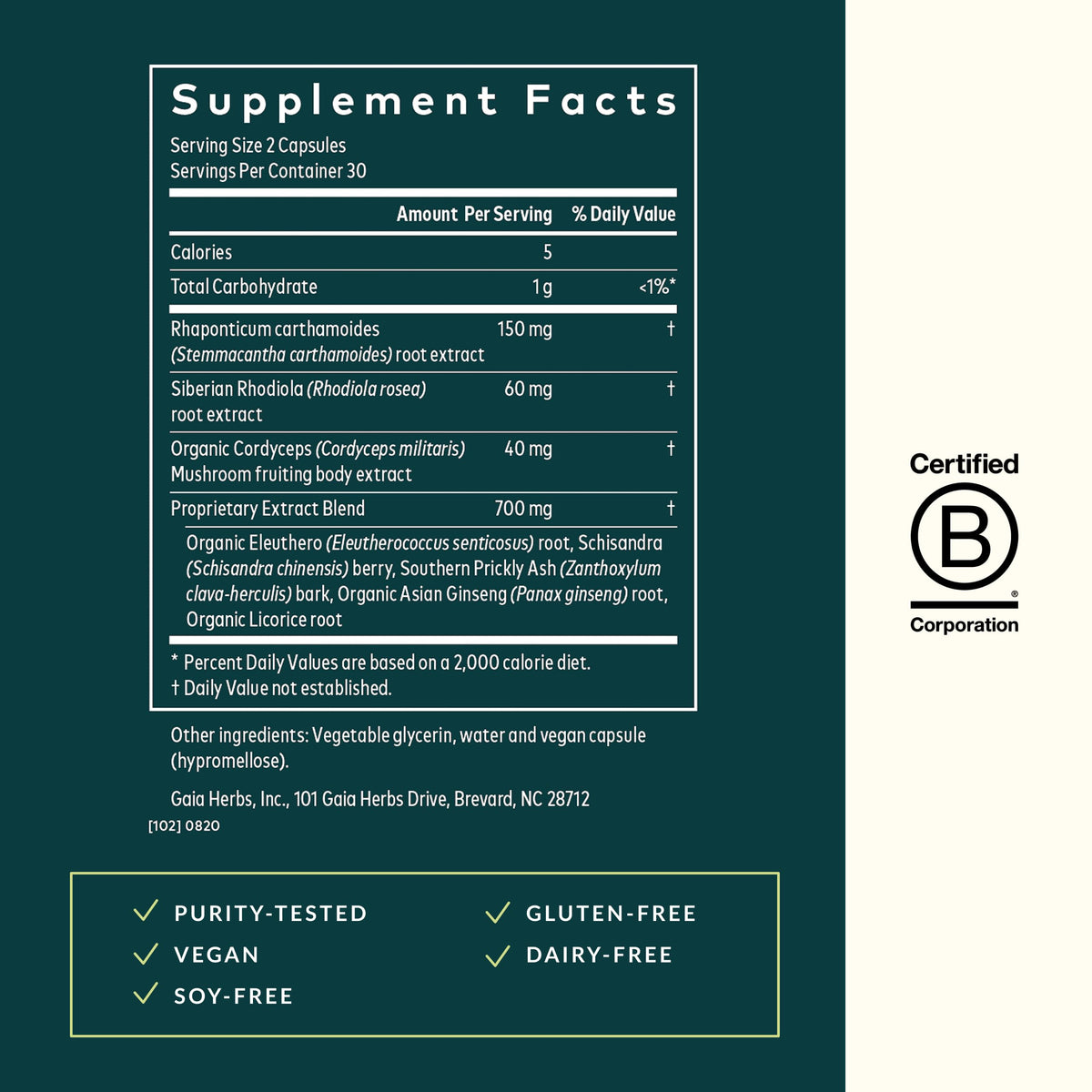 Gaia Herbs Adrenal Health Jumpstart - 60 Vegan Capsules - image 3