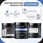 GUDOMET Benfotiamine with Vitamins B6, B12 & Black Pepper - 150 Capsules - image 9
