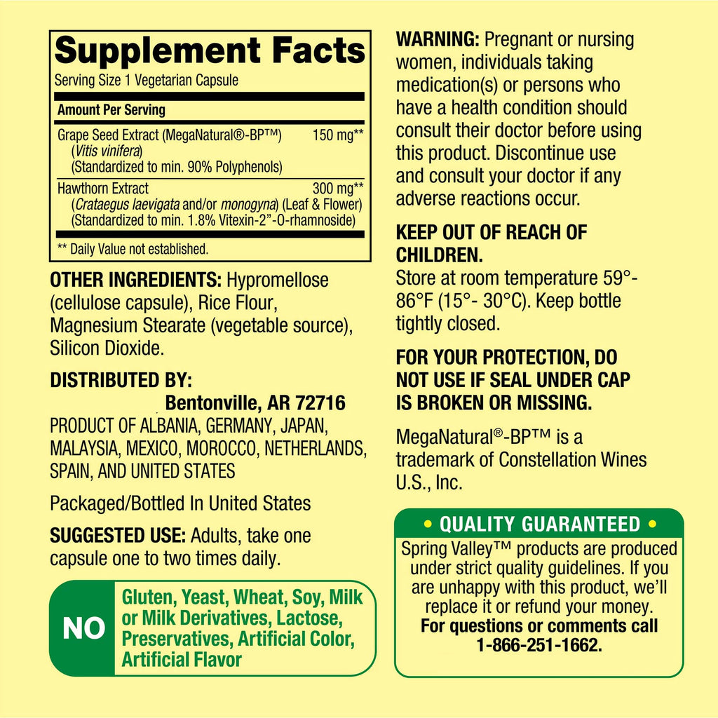 LUAL Spring Valley Blood Pressure Support - 60 Capsules - image 3