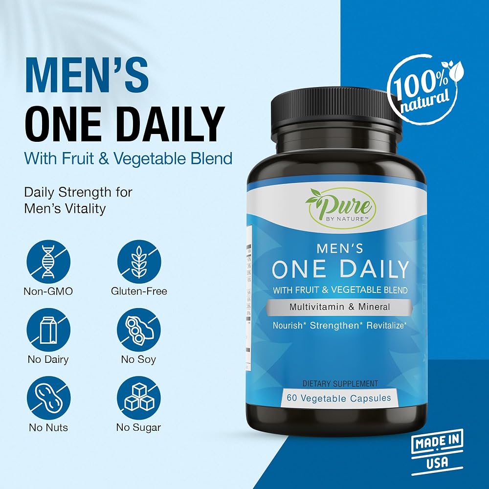 Pure By Nature One-Daily Multivitamin for Men - 60 Vegetarian Capsules - image 2