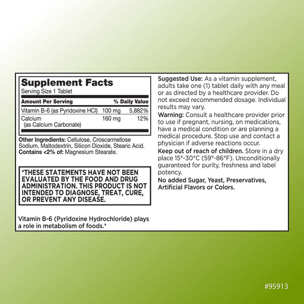Quality Choice Vitamin B6 100mg Energy Support - 300 Tablets - image 2