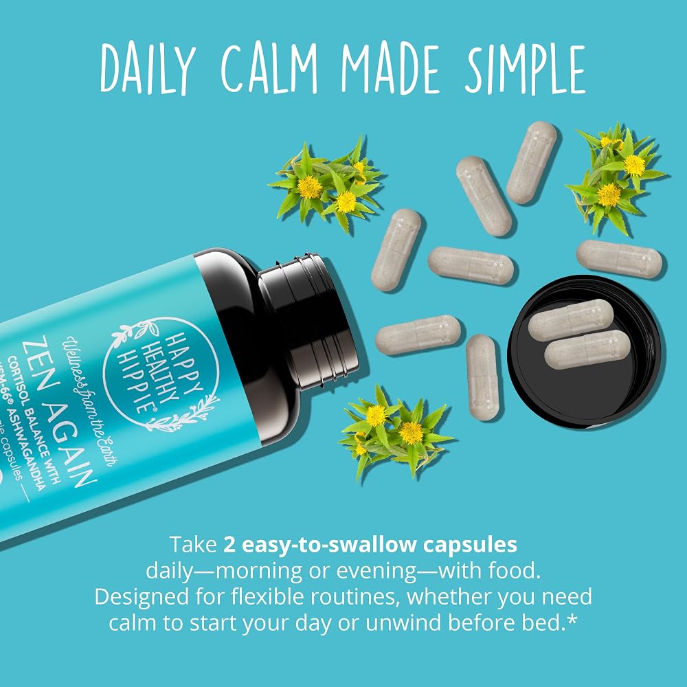 Happy Healthy Hippie Zen Again Cortisol Supplements for Women - 60 Capsules - image 7