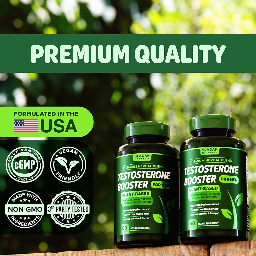 SLADAK NATURALS Testosterone Booster for Men - 120 Capsules - image 4
