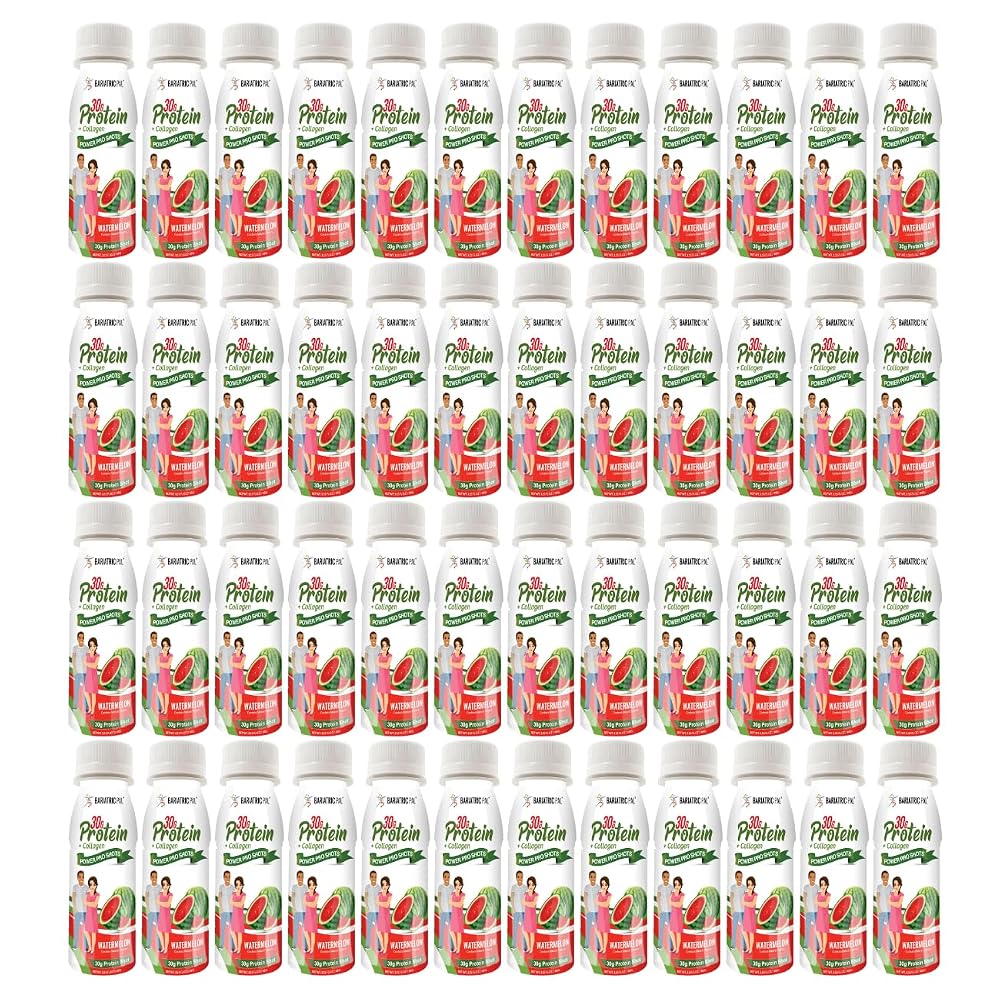 BariatricPal 30g Whey Protein & Collagen Power Pro Shots Watermelon - 48 Bottles