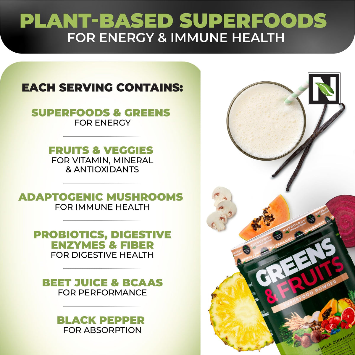 Nutrology Greens & Fruits-Naturally Sourced Fruits
