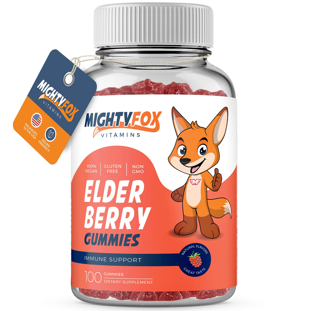 MIGHTY FOX VITAMINS Elderberry Gummies for Kids - 100 Count