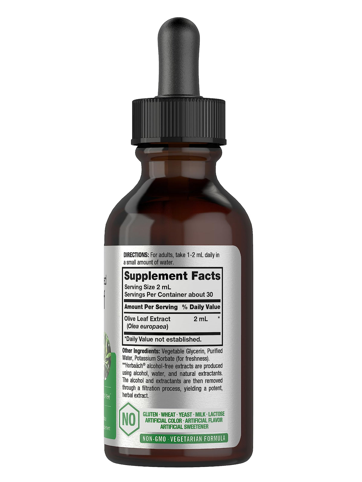 Horbäach Olive Leaf Extract Liquid Super Strength - 2 fl oz - image 2