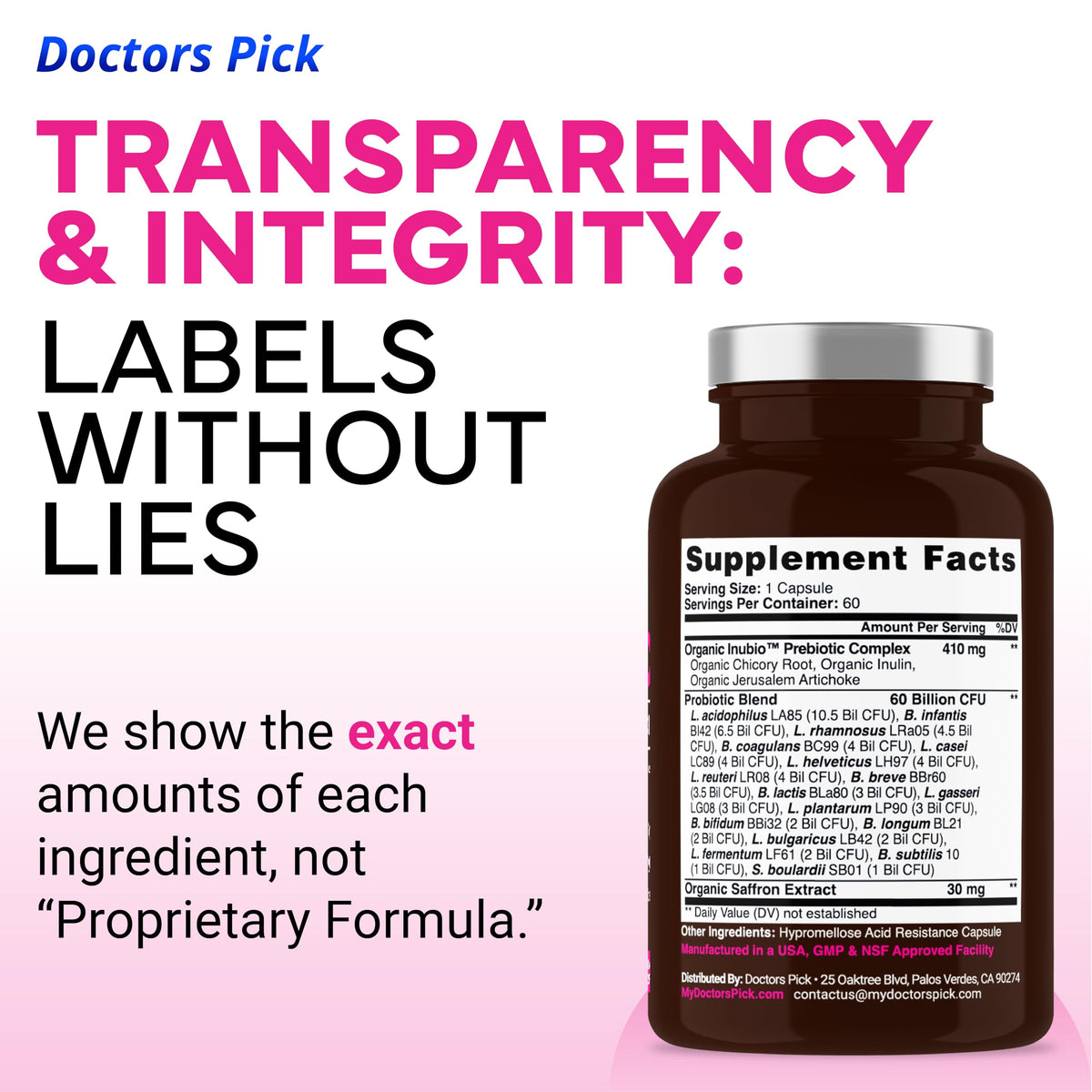 Doctors Pick Fem Pro Probiotics for Women. Vaginal