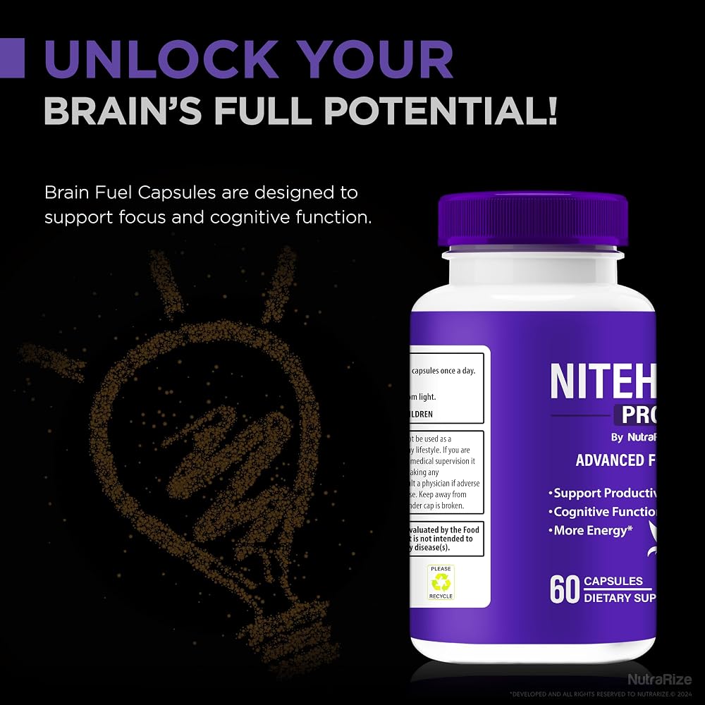 NutraRize Nite Hush Pro Capsules for Focus & Energy - 180 Capsules - image 5