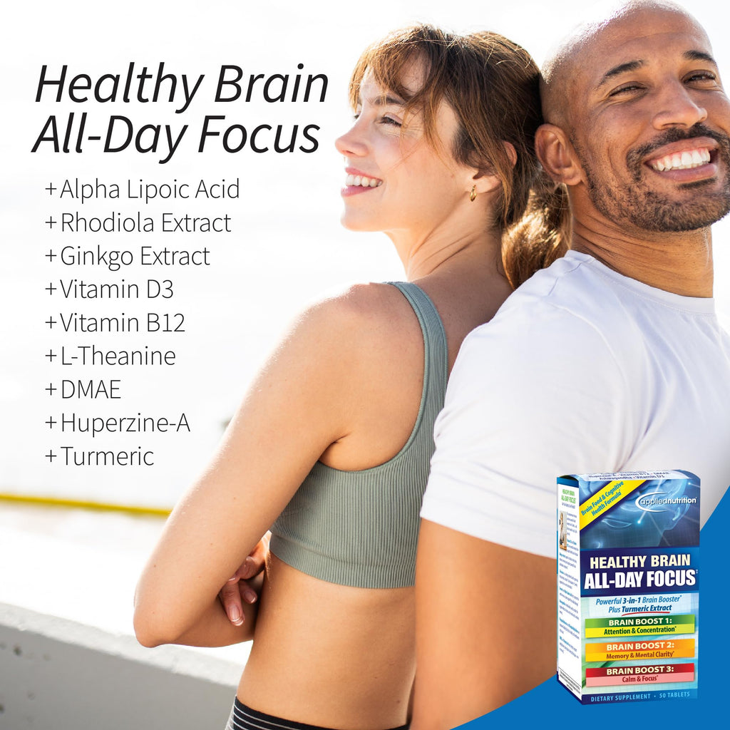 Applied Nutrition Healthy Brain All-Day Focus Cognitive Support - 50 Tablets - image 7