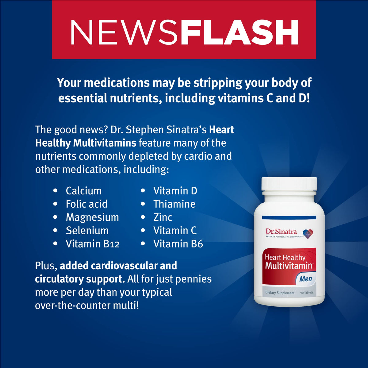 Dr. Sinatra Heart Healthy Multivitamin for Men - 90 Tablets - image 5