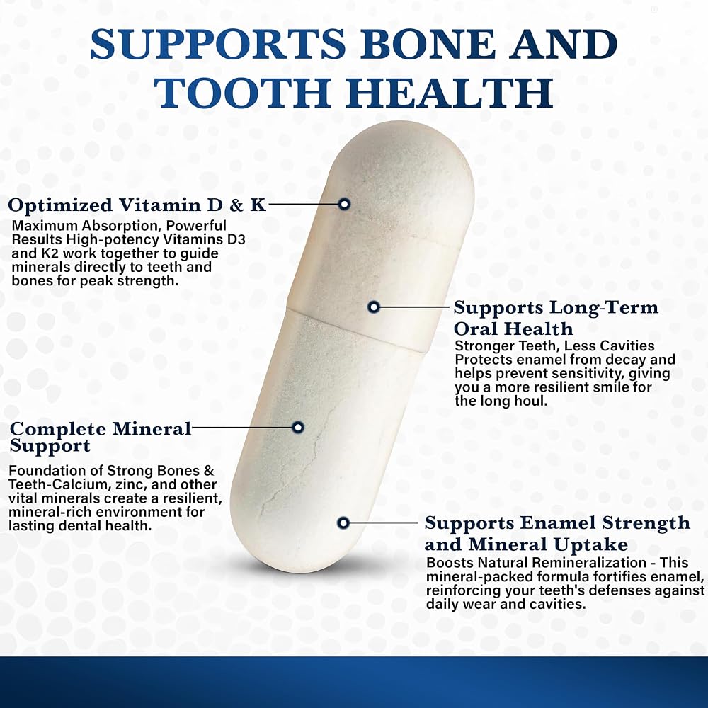 Living Well Dr. Michelle Tooth and Bone Formula with D3, K2 - 120 Capsules - image 4