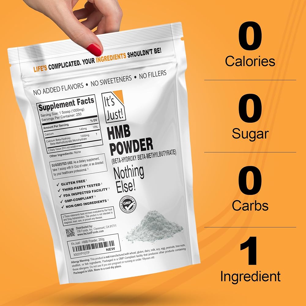 It's Just! HMB Powder Beta-Hydroxy Beta-Methylbutyrate - 250g - image 3