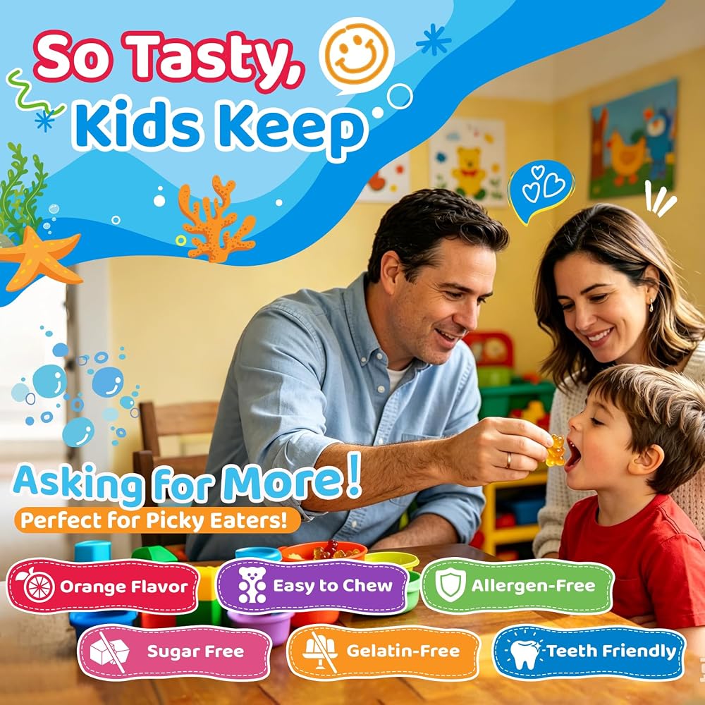 NEVISS Kids Omega 3 Gummies with Calcium