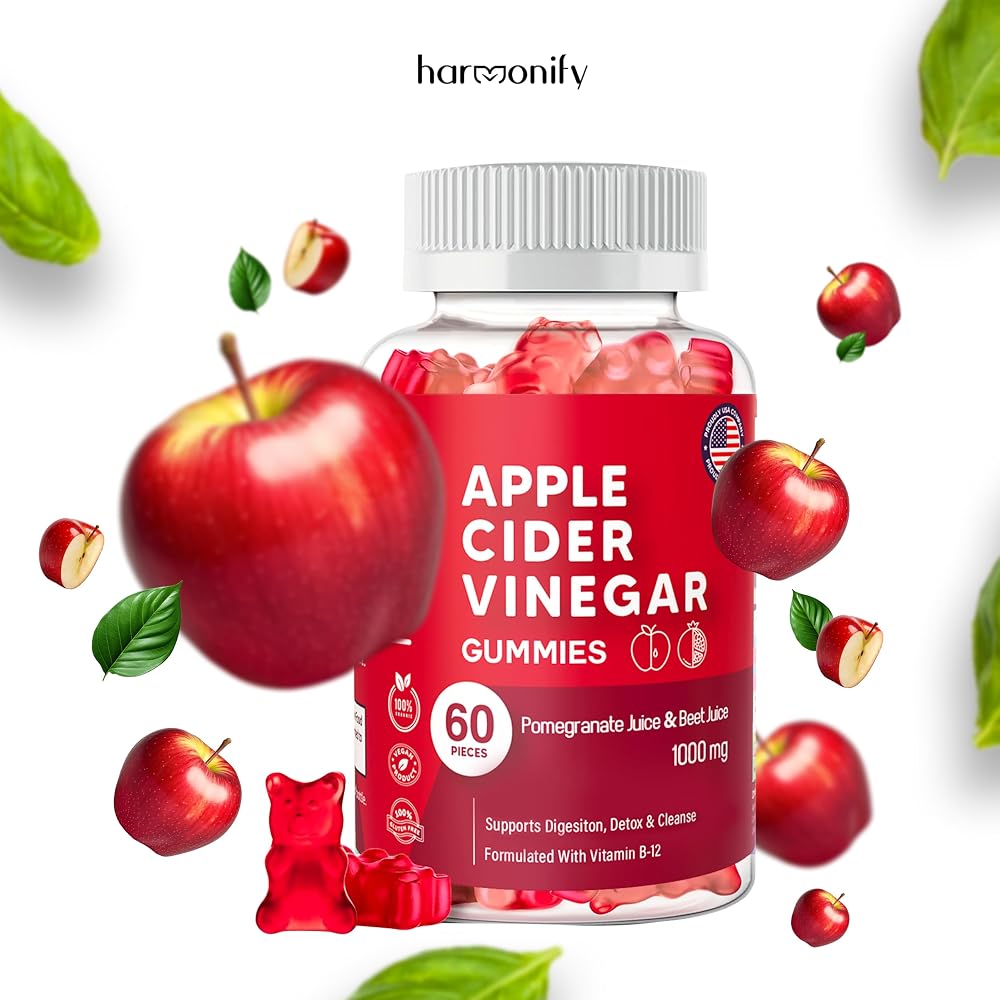 HARMONIFY Apple Cider Vinegar Gummies with B12 - 60 Gummies - image 4