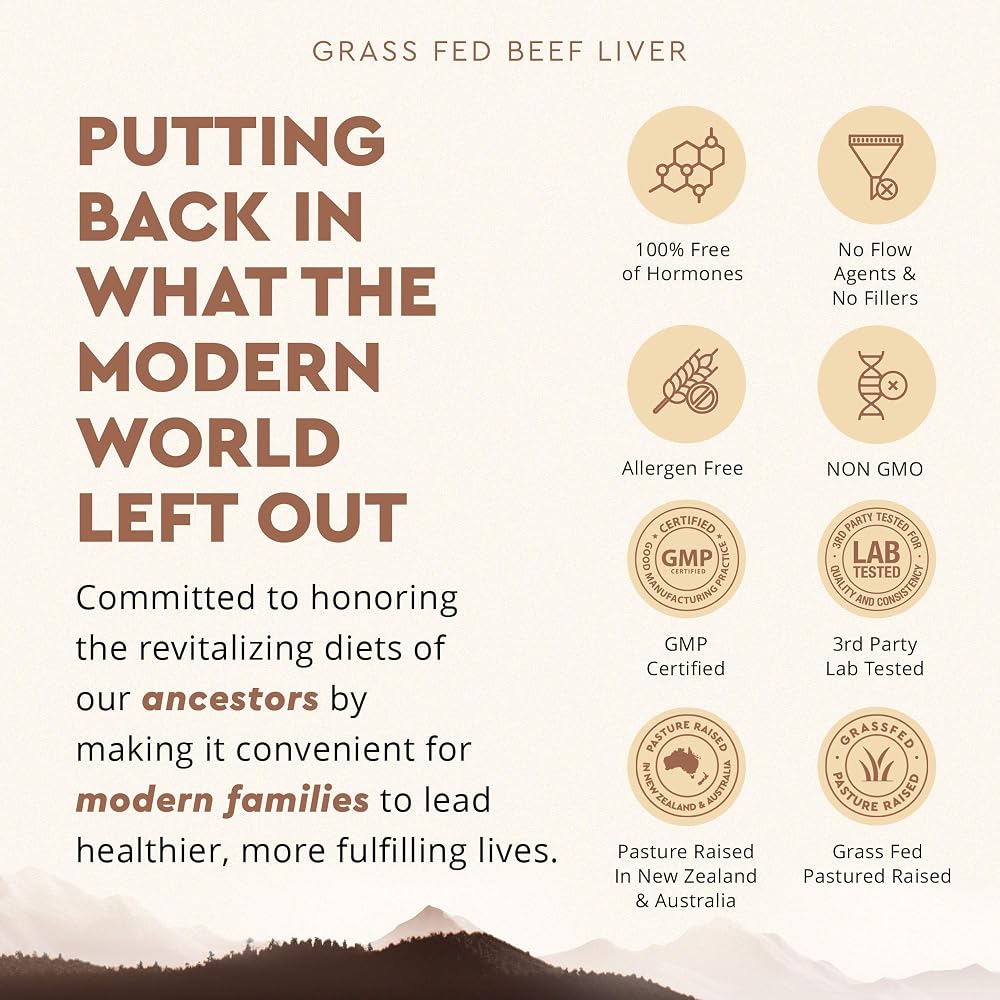 Ancestral Supplements Grass Fed Beef Liver Capsules - 180 Capsules - image 5