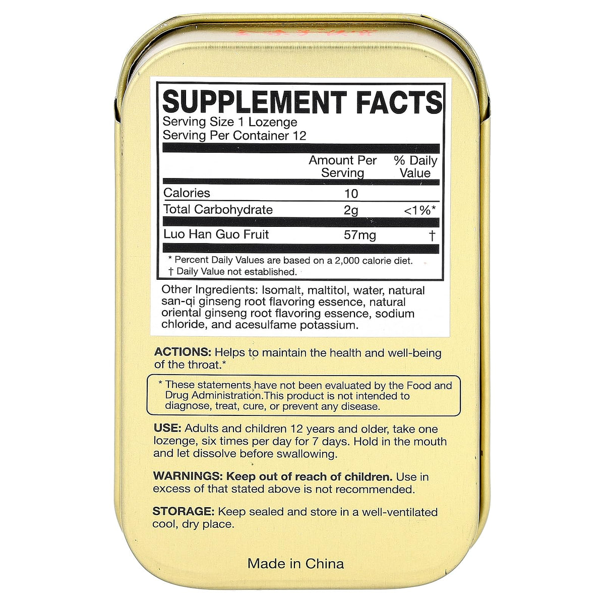 Solstice Medicine Company Golden Throat Lozenge with Ginseng - 12 Lozenges - image 2