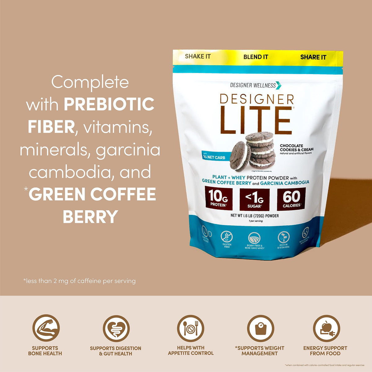Designer Wellness, Designer Lite, Low Calorie Natural Protein