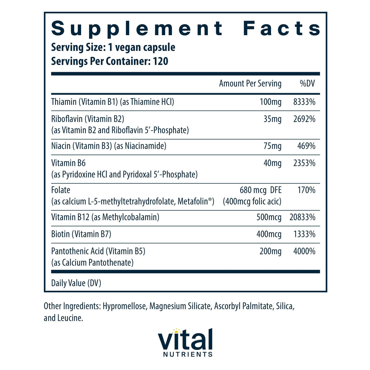 Vital Nutrients Vitamin B-Complex, Methylated B Vitamins