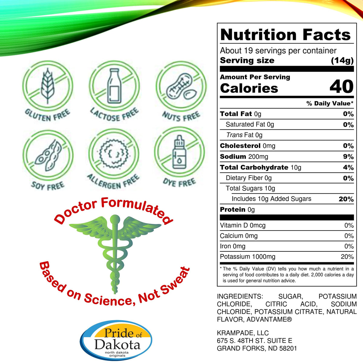 Krampade High Potassium Electrolytes Powder Lemon Lime - 19 Servings - image 2