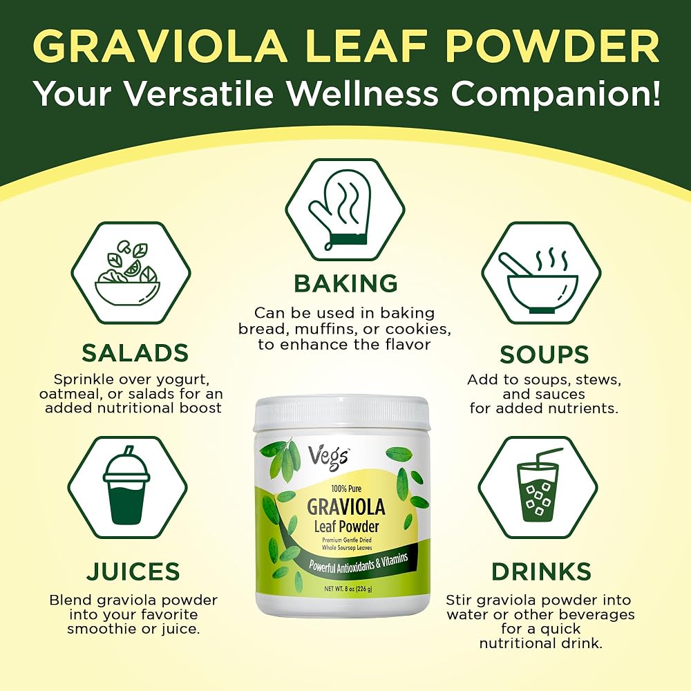 Vegs Graviola Soursop Leaf Powder - 8 oz - image 8