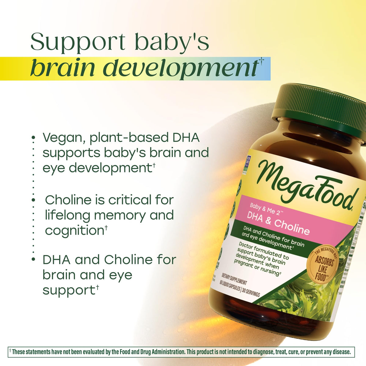 MegaFood Baby & Me 2 DHA & Choline Prenatal Vitamins - 60 Capsules - image 5