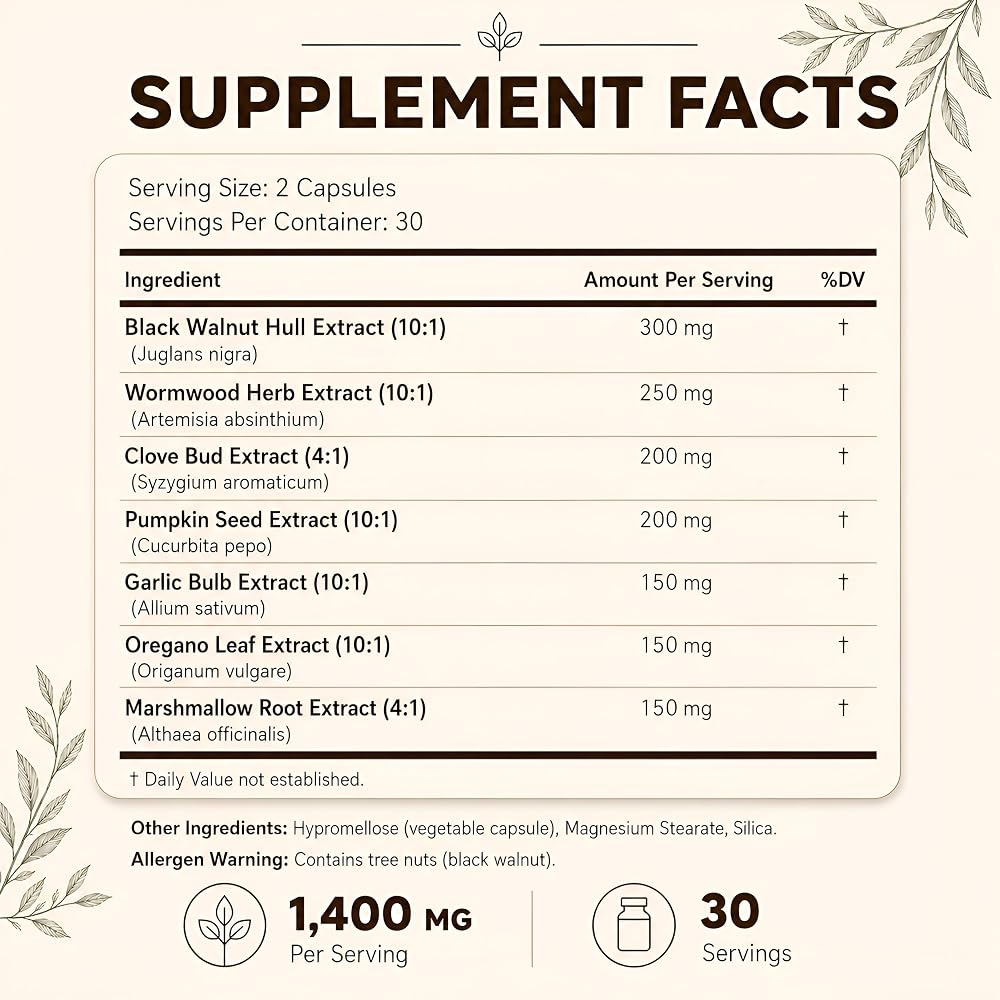 Happee Parasite Cleanse Herbal Supplement - 60 Capsules - image 7