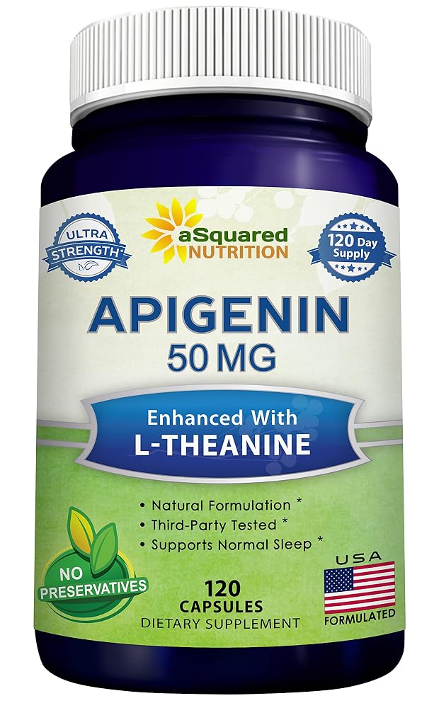 aSquared Nutrition Apigenin 50mg & L-Theanine 200mg - 120 Capsules