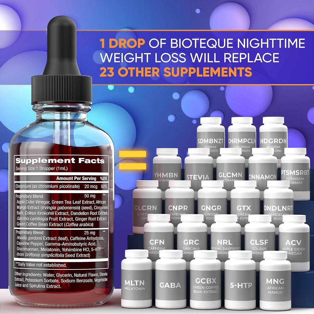 BTQ Bioteque Lab Night Time Weight Loss Diet Drops - 2 Fl Oz - image 2