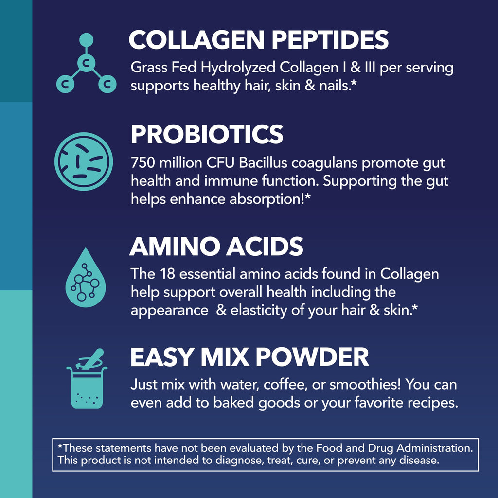 Havasu Nutrition Collagen Peptides Powder with Probiotics - 7.4 oz - image 6