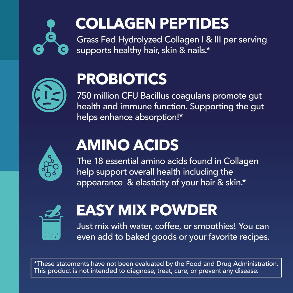Havasu Nutrition Collagen Peptides Powder with Probiotics - 7.4 oz - image 6