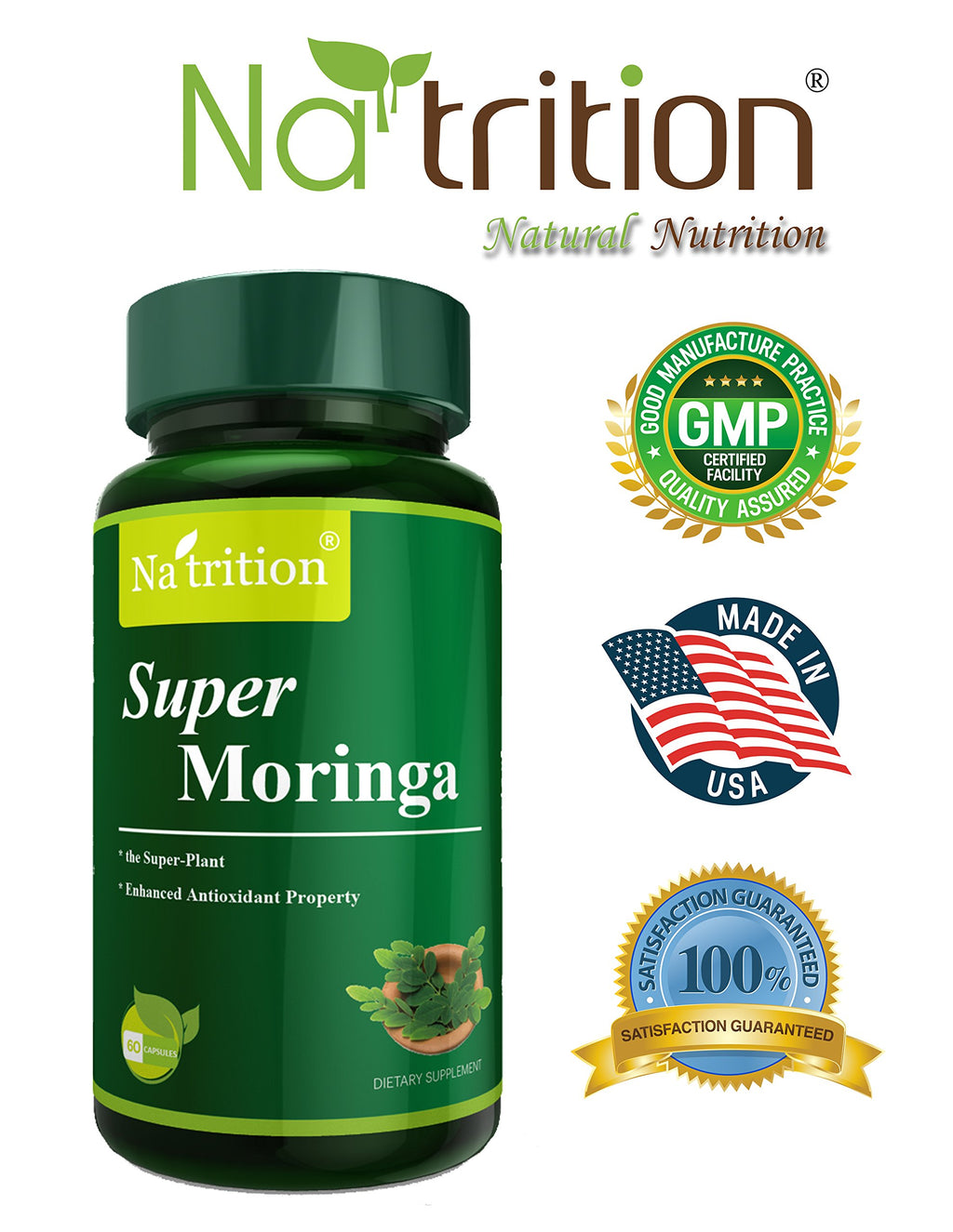 Na'trition Organic Moringa Antioxidant Supplement - 60 Capsules - image 5