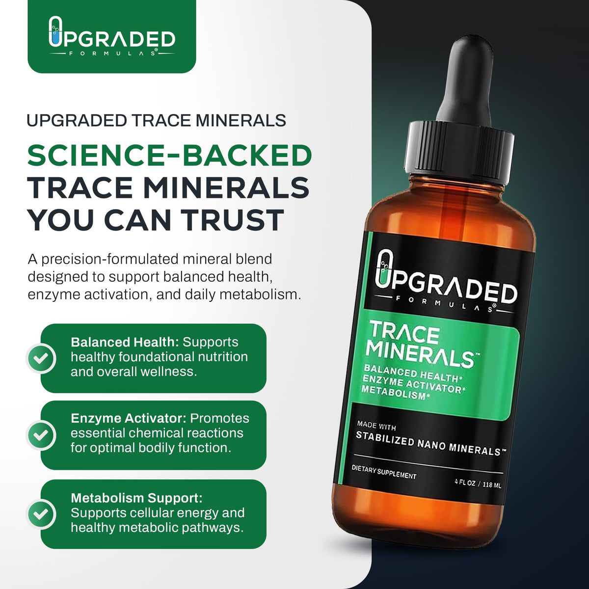 Upgraded Formulas Trace Minerals Liquid Nano Minerals - 4 Fl Oz - image 2