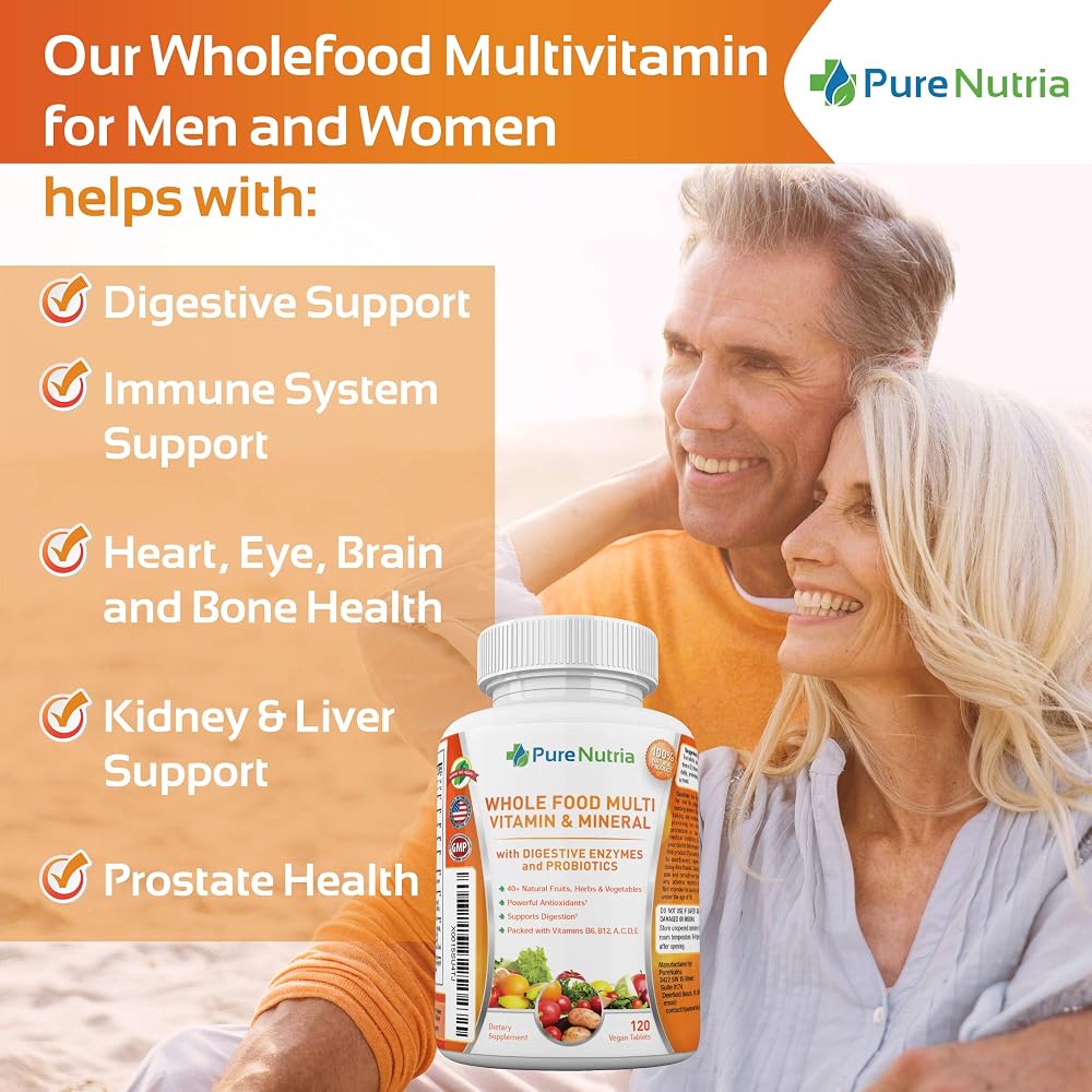 PureNutria Whole Food Multivitamin with Probiotic Enzymes - 120 Caplets - image 4