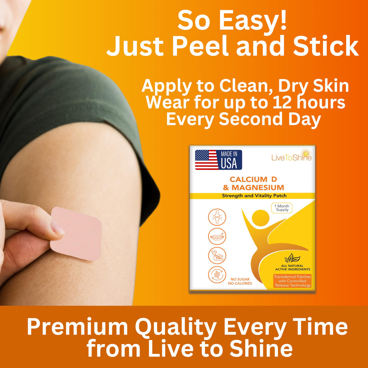 Live To Shine Calcium Magnesium Vitamin D3 Patch - 18 Patches - image 4