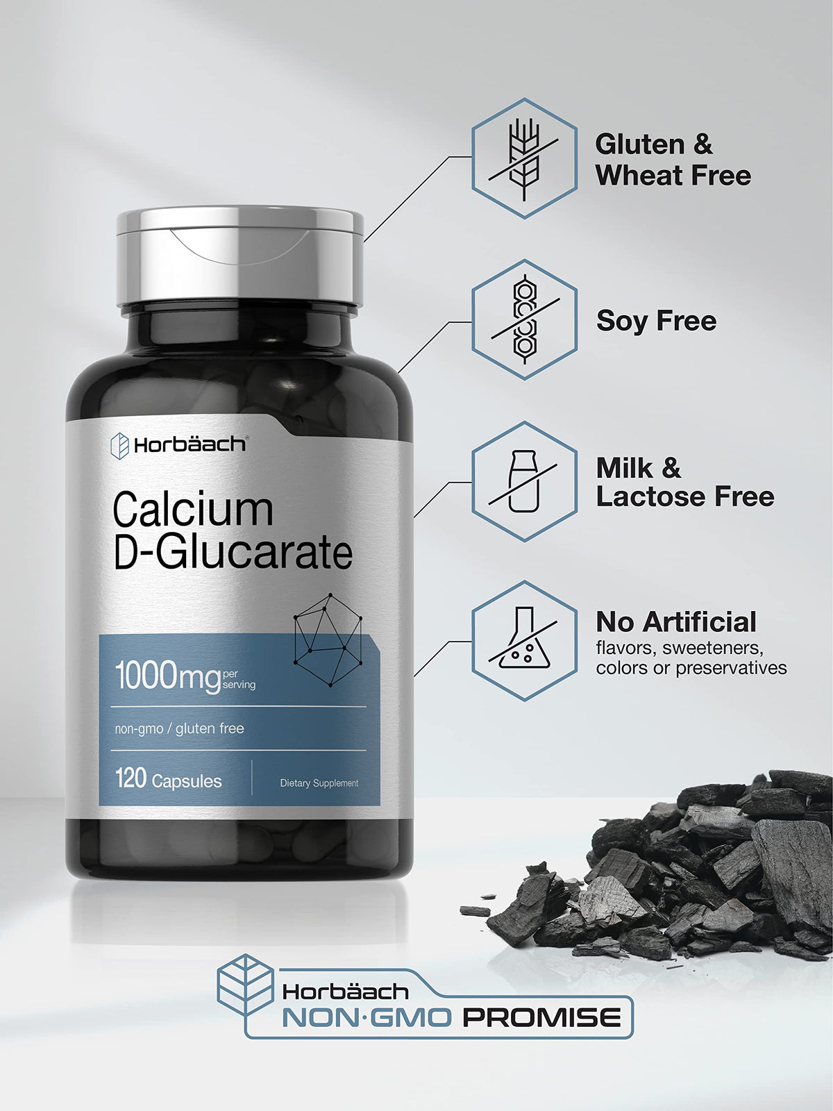 Horbäach Calcium D-Glucarate 1000mg - 120 Capsules - image 4
