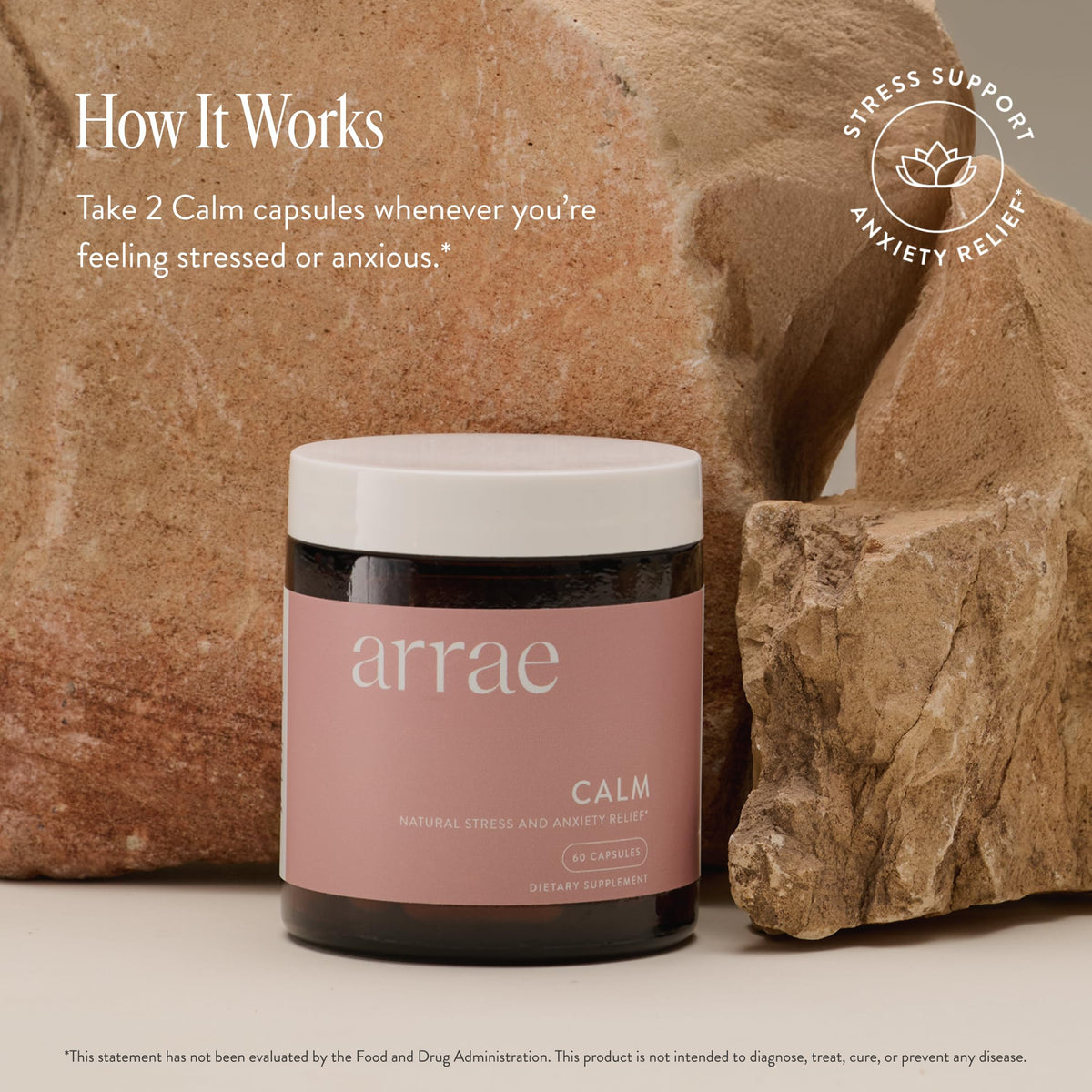 Arrae Calm Cortisol Manager Stress Relief - 60 Capsules - image 2