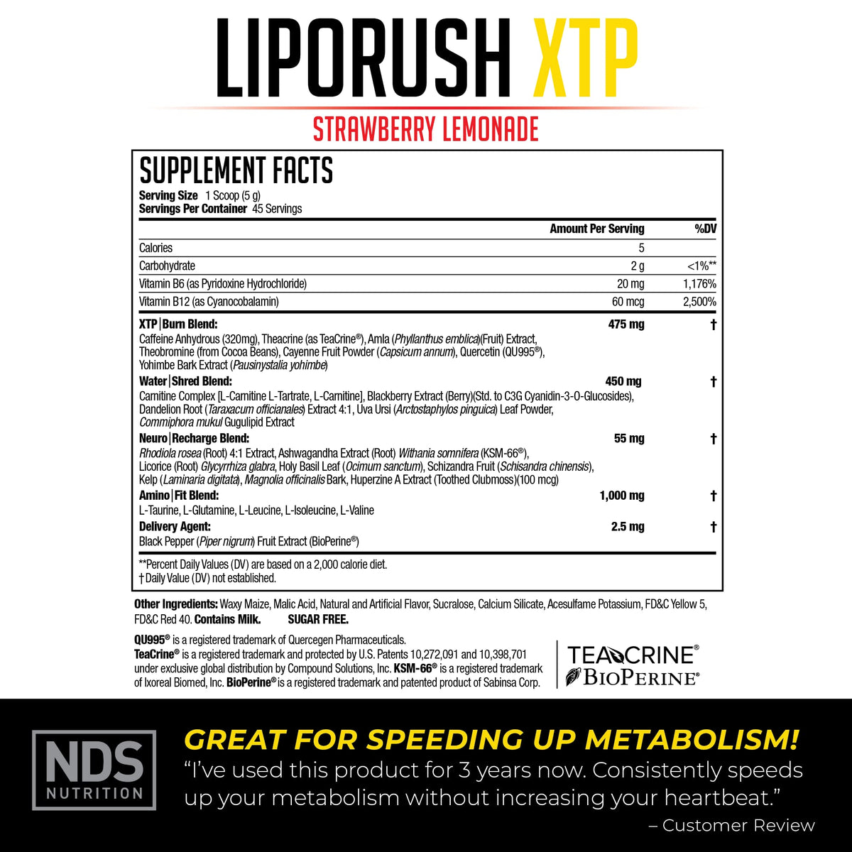 LIPORUSH NDS Nutrition XTP Thermogenic Caramel Apple - 45 Servings - image 2