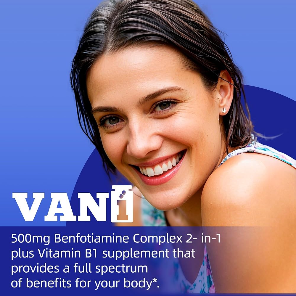 VANI Vitamin B1 with Benfotiamine 500mg - 120 Capsules - image 6