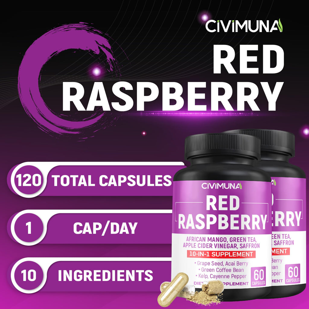 CIVIMUNA Red Raspberry Capsules - 120 Capsules - image 2